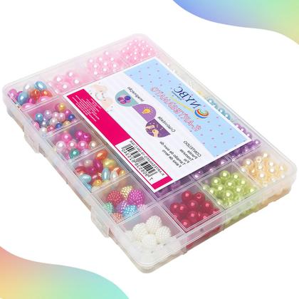 Imagem de Kit Pulseira Infantil De Miçangas C/585 Peças - 15 Nybc