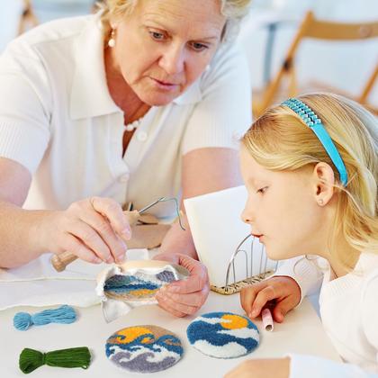 Imagem de Kit Punch Needle Coasters iienjoy para iniciantes com 6 padrões