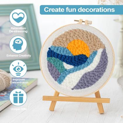 Imagem de Kit Punch Needle Coasters iienjoy para iniciantes com 6 padrões