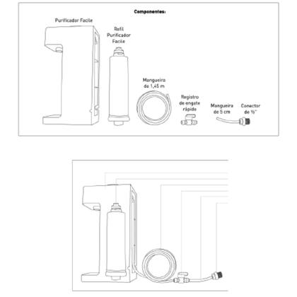 Imagem de Kit Purificador Completo Parede Mesa Filtro Água E Refil