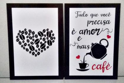 Imagem de Kit Quadros Cantinho Café Decoração Cozinha 4 Peças