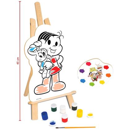 Imagem de Kit Quadros De Pintura Infantil Turma Da Monica Com Cavalete - Nig
