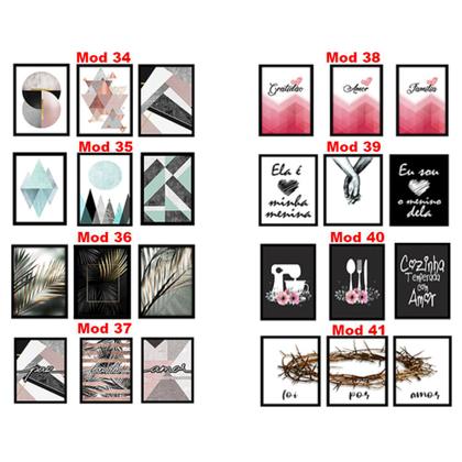 Imagem de Kit Quadros Decorativos de Parede Sala Quarto Abstrato Frases 20x30cm