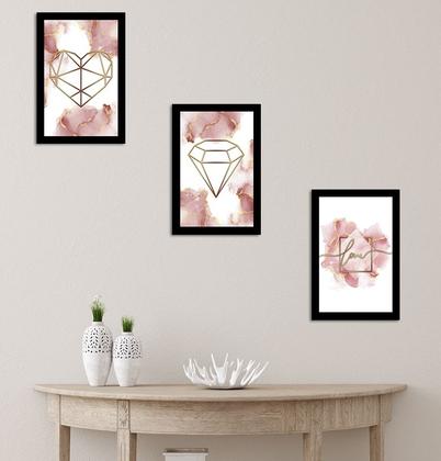 Imagem de Kit Quadros Decorativos de Parede Sala Quarto Abstrato Frases 20x30cm