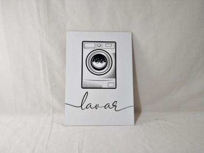 Imagem de Kit Quadros Lavanderia Roupas Área Serviço Decoração 4 Peças