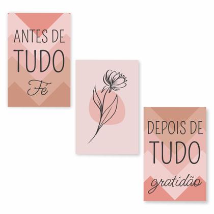 Imagem de Kit quadros para sala quarto cozinha escritório gratidão