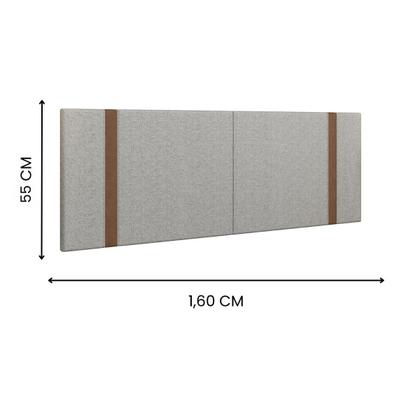 Imagem de Kit Quarto 2 Mesas De Cabeceira Grécia e 1 Cabeceira Para Cama Queen em Linho