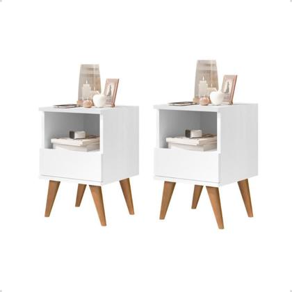 Imagem de Kit Quarto 2 Mesas De Cabeceira Retrô Pix e 1 Cabeceira Para Cama Queen 1,60 ENVIA SOMENTE 01 KIT