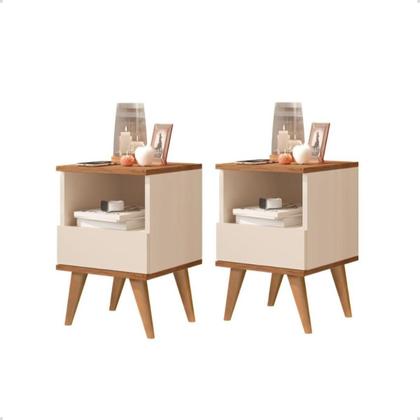 Imagem de Kit Quarto 2 Mesas De Cabeceira Retrô Pix e 1 Cabeceira Para Cama Queen 1,60 ENVIA SOMENTE 01 KIT