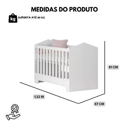 Imagem de Kit Quarto Bebê Moderno Berço Cômoda MDF E Colchão D18 Versátil Resistente