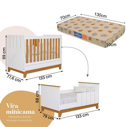 Imagem de Kit Quarto Berço com Roupeiro Biscoito e Colchão Incluso