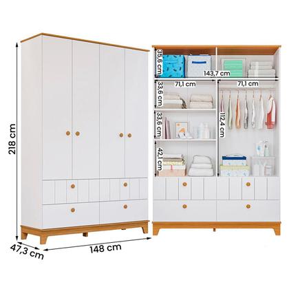 Imagem de Kit Quarto Berço com Roupeiro Biscoito e Colchão Incluso