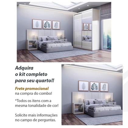 Imagem de Kit Quarto Cama + 2 Mesa De Cabeceira + Cabeceira 3,0m MDF