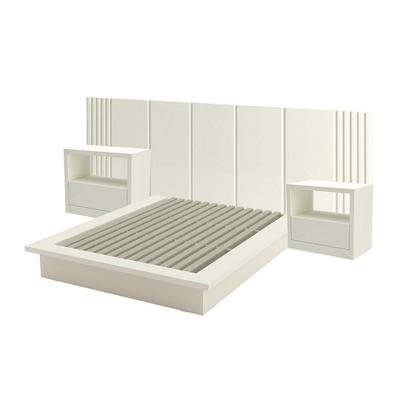 Imagem de Kit Quarto Cama + 2 Mesa De Cabeceira + Cabeceira 3,0m MDF