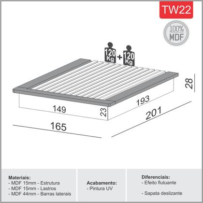 Imagem de Kit Quarto Cama + Cabeceira+ 2 Mesas De Cabeceira MDF Freijó