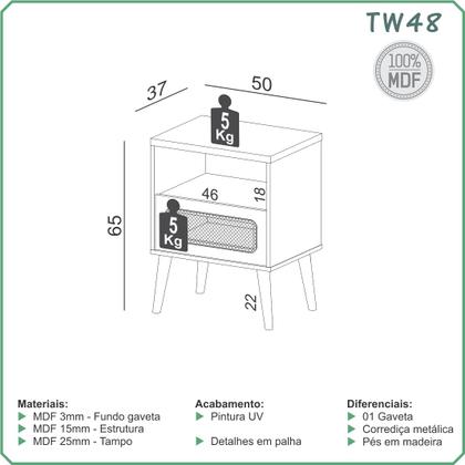 Imagem de Kit Quarto Cama + Cabeceira+ 2 Mesas De Cabeceira MDF Freijó
