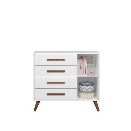 Imagem de Kit Quarto Infantil Bebê Para Gemêos Com 2 Berço E Cômoda Plus Leartam Branco Acetinado