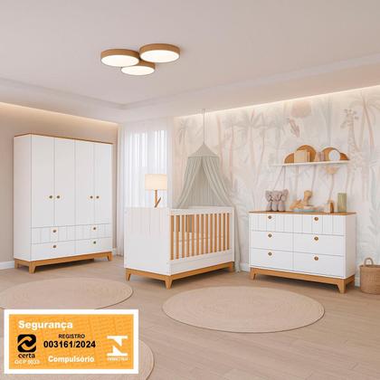 Imagem de Kit Quarto Infantil Biscoito com Berço Cômoda Roupeiro