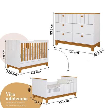 Imagem de Kit Quarto Infantil Biscoito com Berço Cômoda Roupeiro