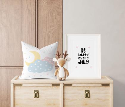 Imagem de Kit Quarto Infantil Lua Nuvem Candy Poá  - 3 Itens