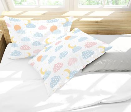 Imagem de Kit Quarto Infantil Lua Nuvem Candy Poá  - 3 Itens