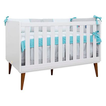 Imagem de Kit Quarto Infantil Theo - Berço + Cômoda - Branco Fosco