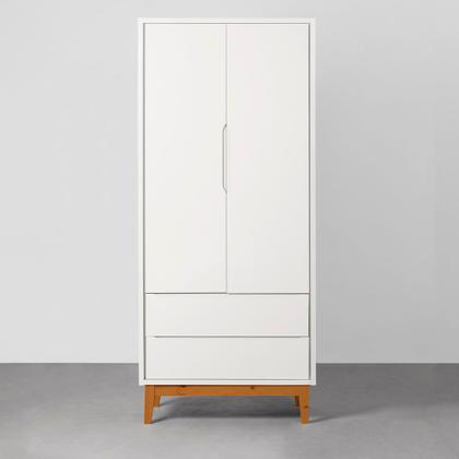 Imagem de Kit Quarto Infantil Theo com Pés Square - Berço + Cômoda 3 Gavetas + Guarda-Roupa - Branco Fosco