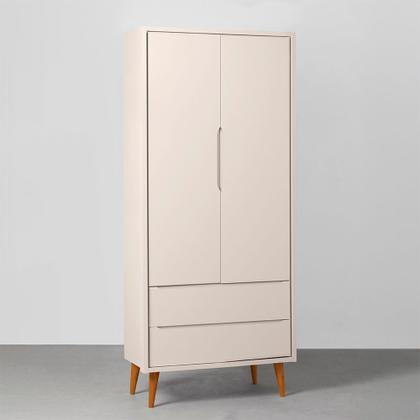 Imagem de Kit Quarto Infantil Theo Retrô Areia  Cômoda 3 Gavetas + Guarda-Roupa 2 Portas + Berço