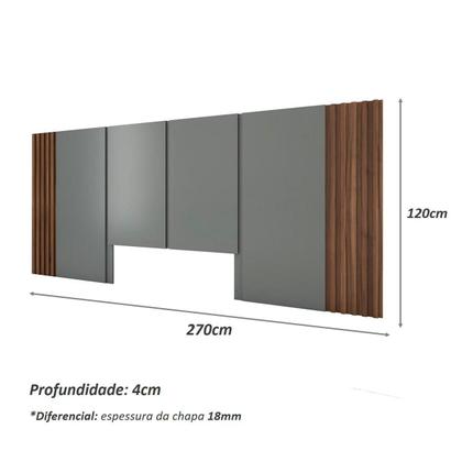 Imagem de Kit Quarto Sob Medida MDF Casal com 2 Mesas e Cabeceira 2,7m