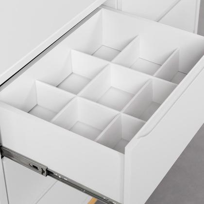 Imagem de Kit Quarto Theo com Pés Square Mel - Berço + Cômoda 6 Gavetas + Guarda-Roupa 3 Portas - Branco