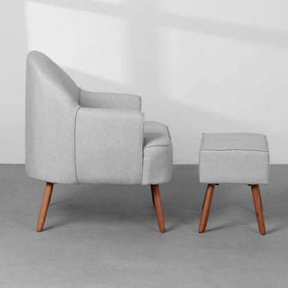 Imagem de Kit Quarto Theo com Pés Square Mel - Berço + Cômoda 6 Gavetas + Guarda-Roupa 3 Portas + Poltrona de Amamentação Capri com Puff - Branco