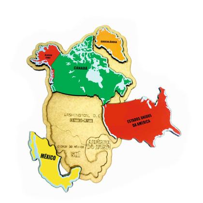 Imagem de Kit Quebra-cabeça Mapas África, Oceania, América do Sul e Norte, Central Ístmico e Insular, Europa e Ásia