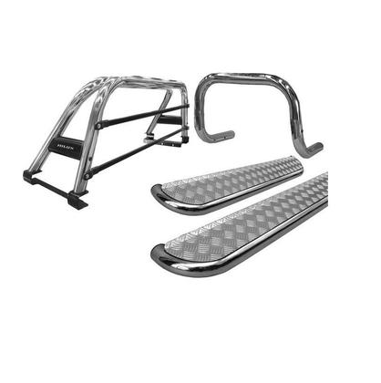 Imagem de Kit Quebra Mato Estribo Santo Antônio Duplo Hilux 16/20 Cromado