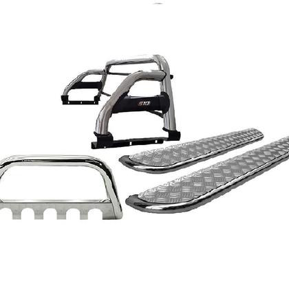 Imagem de Kit Quebra Mato Santo Antônio Duplo Estribo Chapa S10 94/2011 Cromado C/D