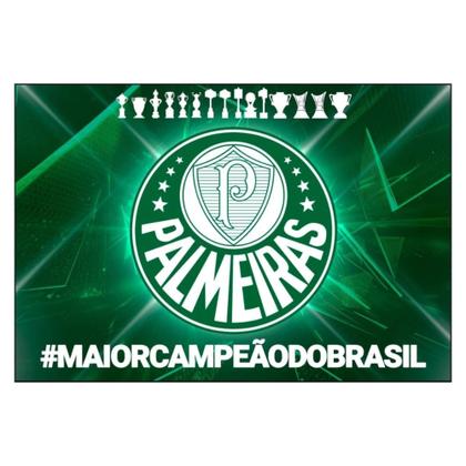 Imagem de Kit QuebraCabeça Palmeiras 200 Peças Mimo Toys Bola Oficial Nº 5 Pro Gold Futebol e Magia