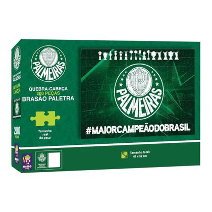 Imagem de Kit QuebraCabeça Palmeiras 200 Peças Mimo Toys Bola Oficial Nº 5 Pro Gold Futebol e Magia