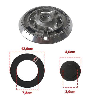 Imagem de Kit queimador + espalhador para fogão electrolux 76 sqb