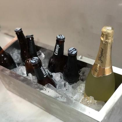 Imagem de Kit Queimador para lareira 40cm e Champanheira/Porta bebidas 2x1