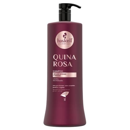 Imagem de Kit Quina Rosa Haskell Shampoo e Condicionador 1 Litro Brilho Intenso e Maciez Para Cabelos Desvitalizados