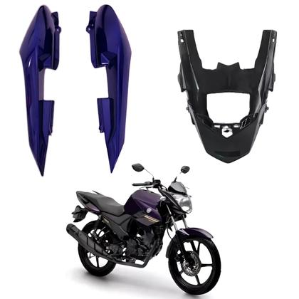 Imagem de Kit Rabeta Completa Lateral Traseira Roxo Metálico Fazer 150 2024 2025