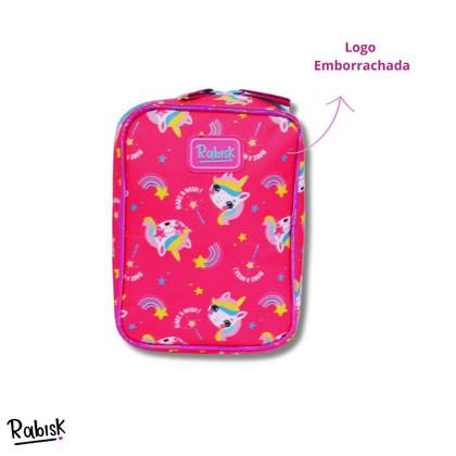 Imagem de Kit Rabisk Unicórnio Mochila de Costas + Estojo Box Rosa
