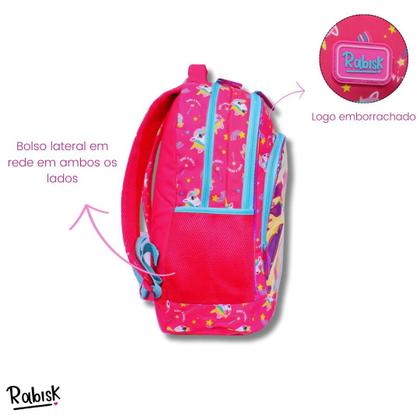 Imagem de Kit Rabisk Unicórnio Mochila de Costas + Estojo Box Rosa