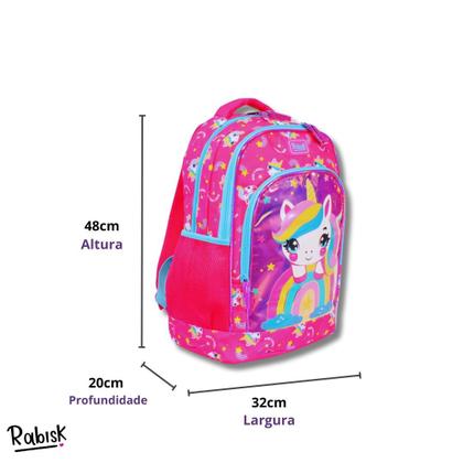 Imagem de Kit Rabisk Unicórnio Mochila de Costas + Estojo Box Rosa
