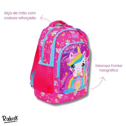 Imagem de Kit Rabisk Unicórnio Mochila de Costas + Estojo Box Rosa