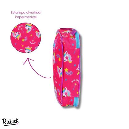 Imagem de Kit Rabisk Unicórnio Mochila de Costas + Estojo Box Rosa