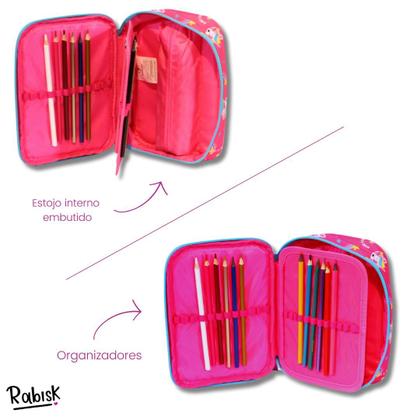 Imagem de Kit Rabisk Unicórnio Mochila de Costas + Estojo Box Rosa