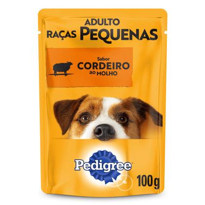 Imagem de Kit Ração Úmida Pedigree Sachê Cordeiro ao Molho para Cães Adultos de Raças Pequenas 18 Unidades