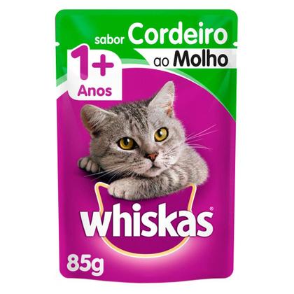 Imagem de Kit Ração Úmida Whiskas Sachê Cordeiro ao Molho para Gatos Adultos - 20 Unidades