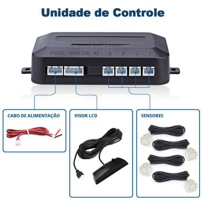 Imagem de Kit Rádio C/ Tela + Câmera Ré + Sensor Ré Branco Pérola S10 2001 2002 2003 2004 2005 USB Bluetooth