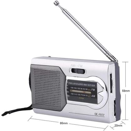 Imagem de Kit Radio de Bolso AM FM 822e Com Fone de Ouvido Portatil 